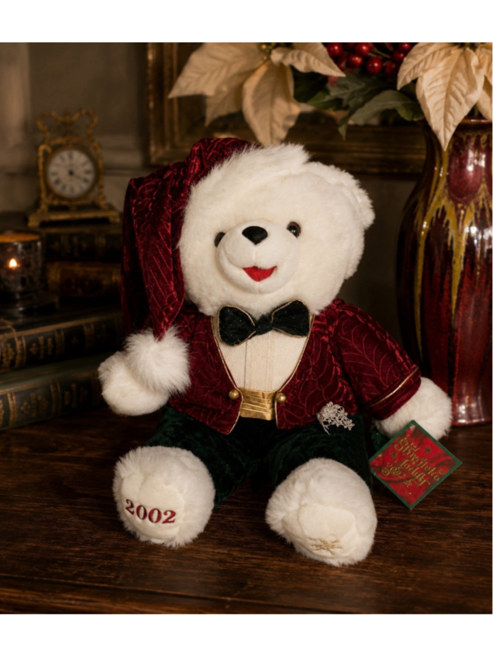 Vtg 2002 Dan Dee Snowflake Teddy White Christmas Bear Stuffed Animal w/ Tag